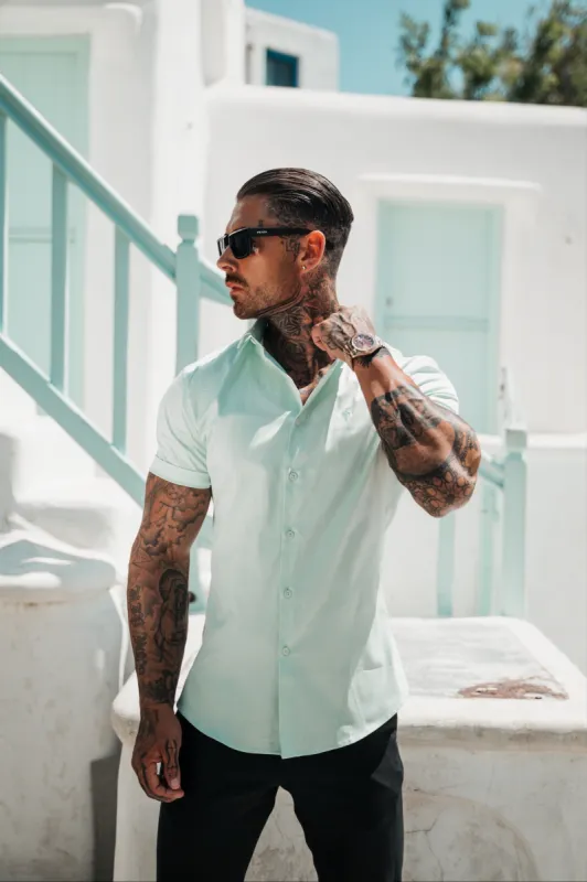 Father Sons Slim Sateen Mint Short Sleeve - FS966 sold by Father Sons