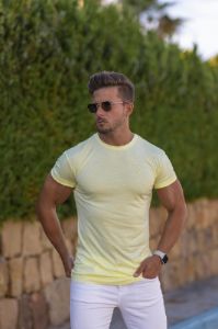 Father Sons Lemon Bamboo Crew T Shirt - FSH745 sold by Father Sons