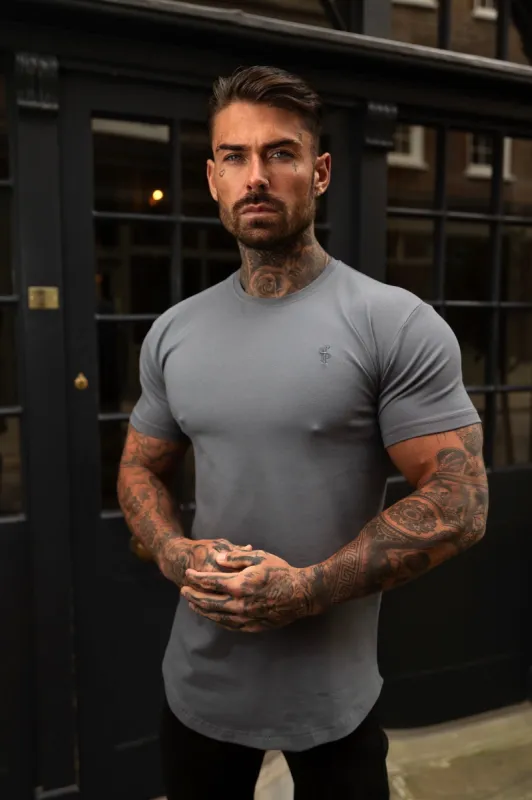 Father Sons Classic Charcoal Tonal Curved Hem Crew T Shirt - FSH993 sold by Father Sons