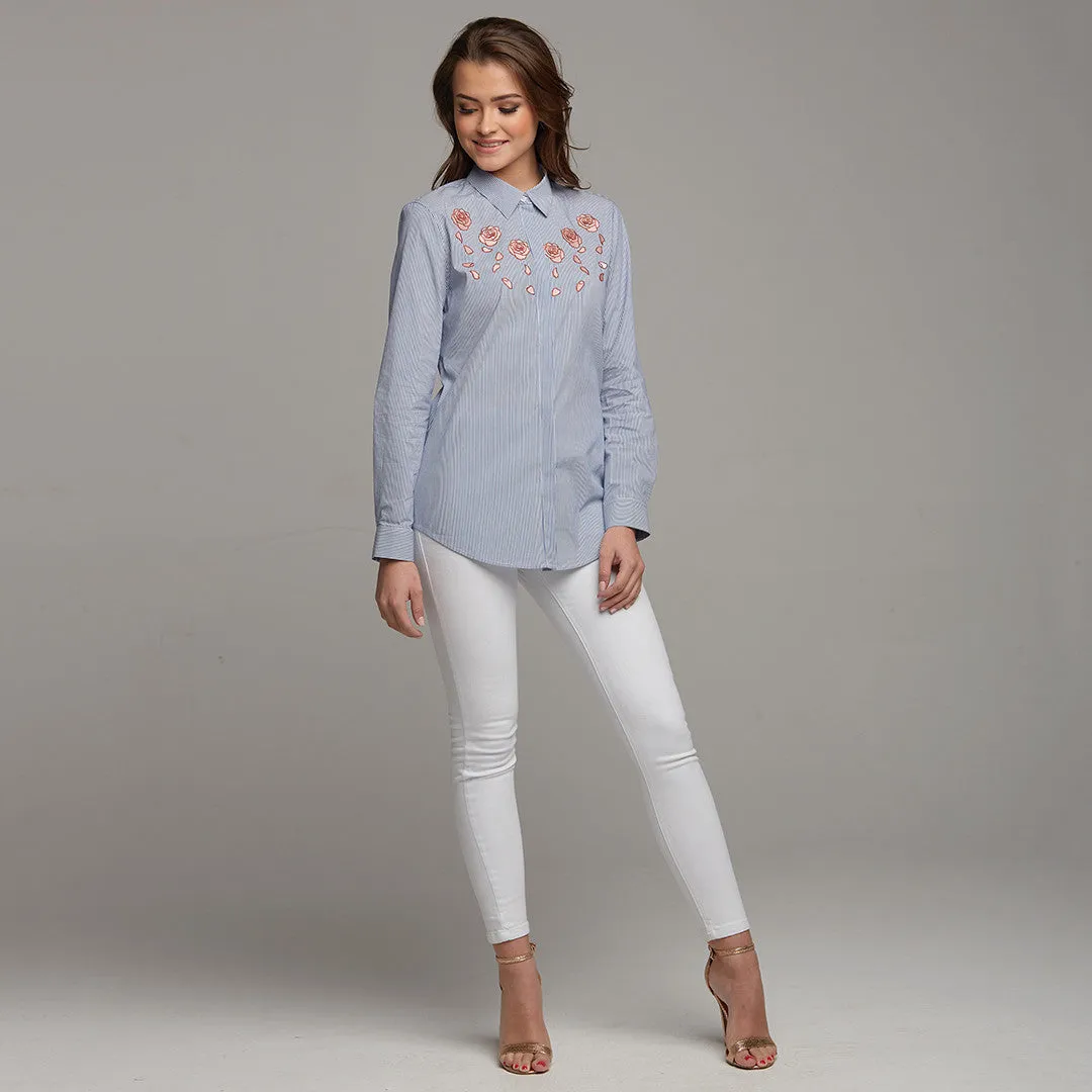 BELLA ROSE EMBROIDERY SHIRT - CT041 sold by Father Sons product image thumbnail 4