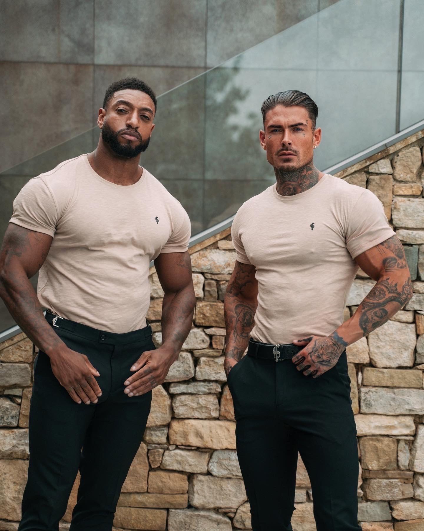 Father Sons Beige / Black Slub Crew - FSH843 sold by Father Sons