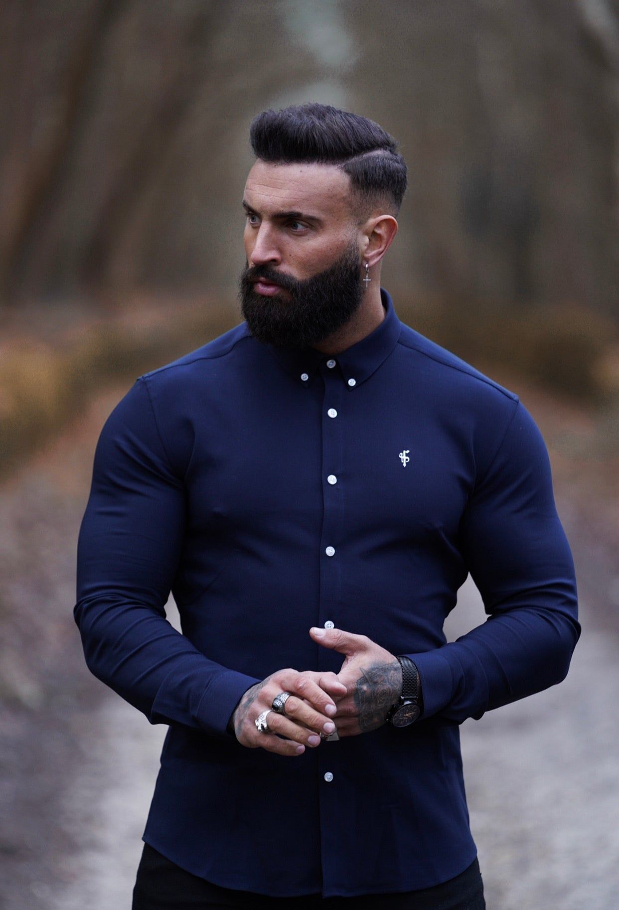 Father Sons Super Slim Scuba Navy Long Sleeve Stretch - FS615 sold by Father Sons