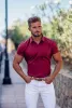 Father Sons Super Slim Stretch Classic Oxblood Red Short Sleeve - FS180 sold by Father Sons