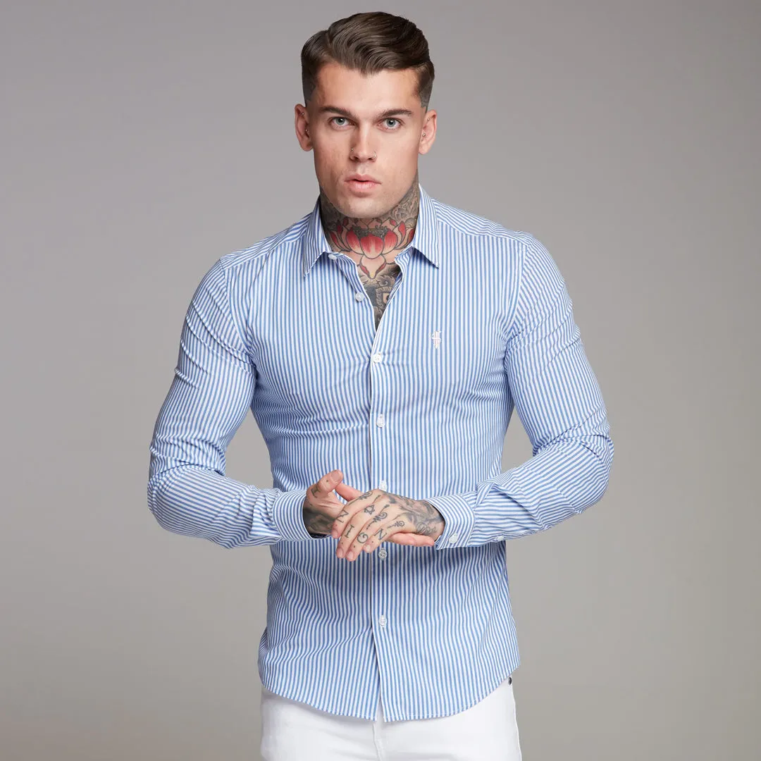 Father Sons Super Slim Stretch Navy & White Stripe (Pink Emblem) - FS112P sold by Father Sons product image thumbnail 3