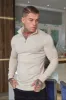 Father Sons Classic Beige Merino Wool Knitted Funnel Neck Zip Long Sleeve Jumper With FS Embroidery- FSN006 sold by Father Sons