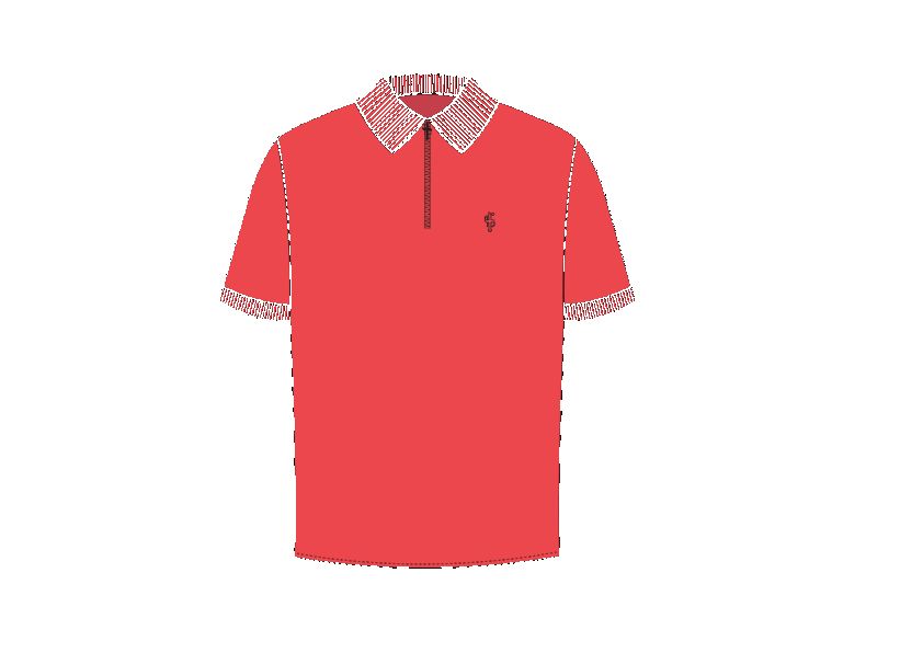 Classic Coral and Black Zipped Polo Shirt - FSH852 sold by Father Sons product image thumbnail 3