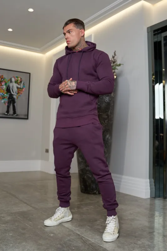 Father Sons Plum Raglan Tracksuit Sweat Pants with FS Embroidery - FSH704 sold by Father Sons