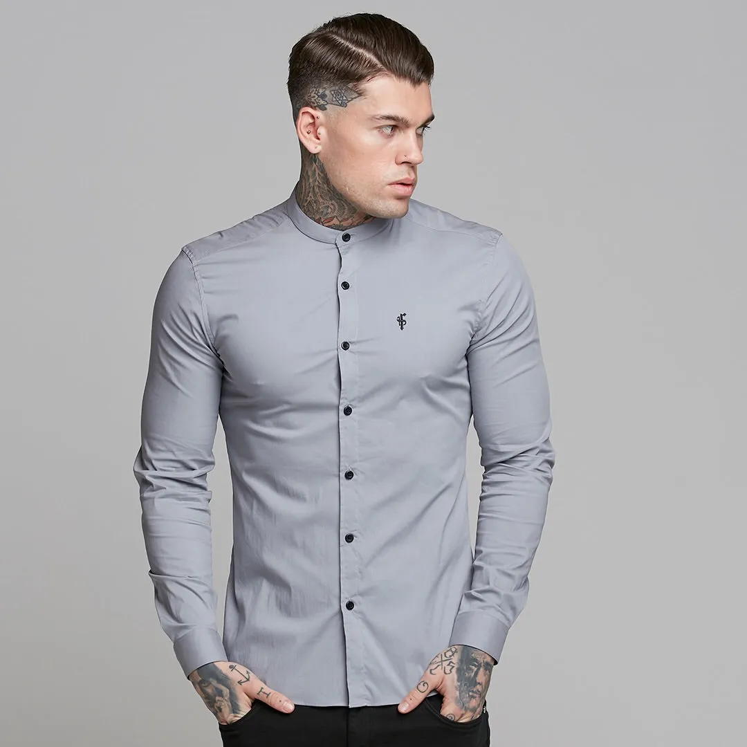 Father Sons Super Slim Stretch Classic Silver Grey Grandad Collar - FS289 sold by Father Sons product image thumbnail 4