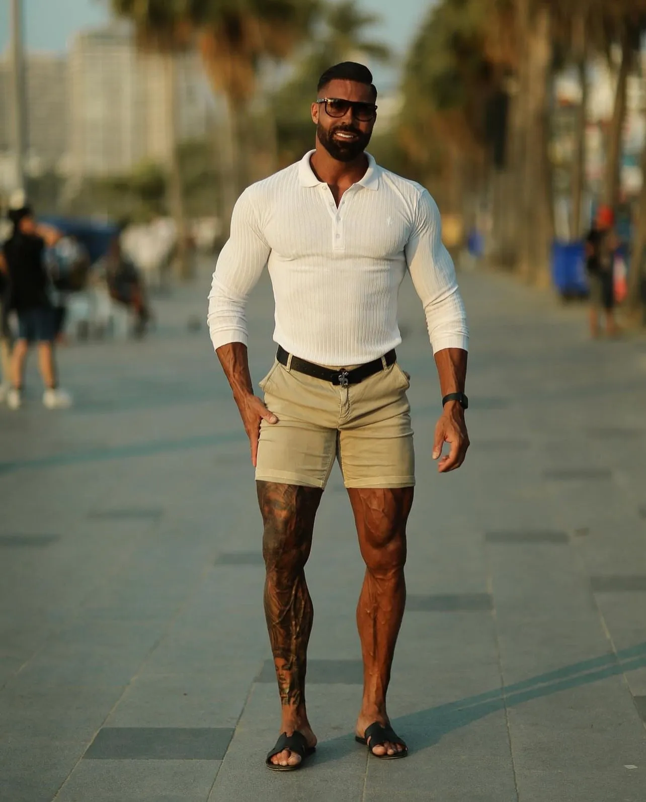 Classic White Ribbed Polo Shirt Long Sleeve - FSH974 sold by Father Sons product image thumbnail 2