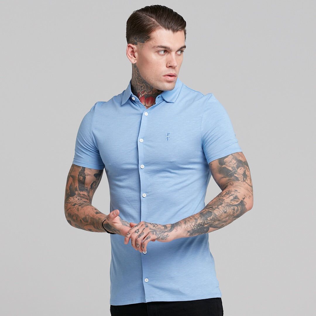 Father Sons Super Slim Baby Blue Jersey Short Sleeve - FSH015 (LAST CHANCE) sold by Father Sons