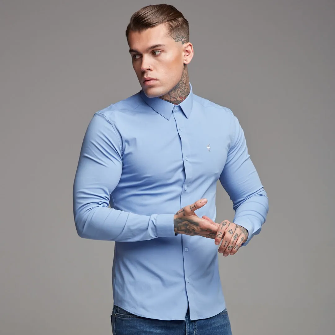 Father Sons Super Slim Ultra Stretch Classic Light Blue Shirt - FS356 sold by Father Sons product image thumbnail 5