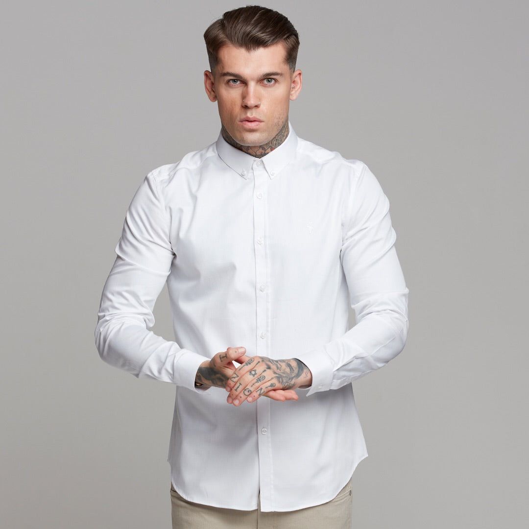 Father Sons Classic White Luxe Egyptian Cotton Button Down - FS493 sold by Father Sons product image thumbnail 4