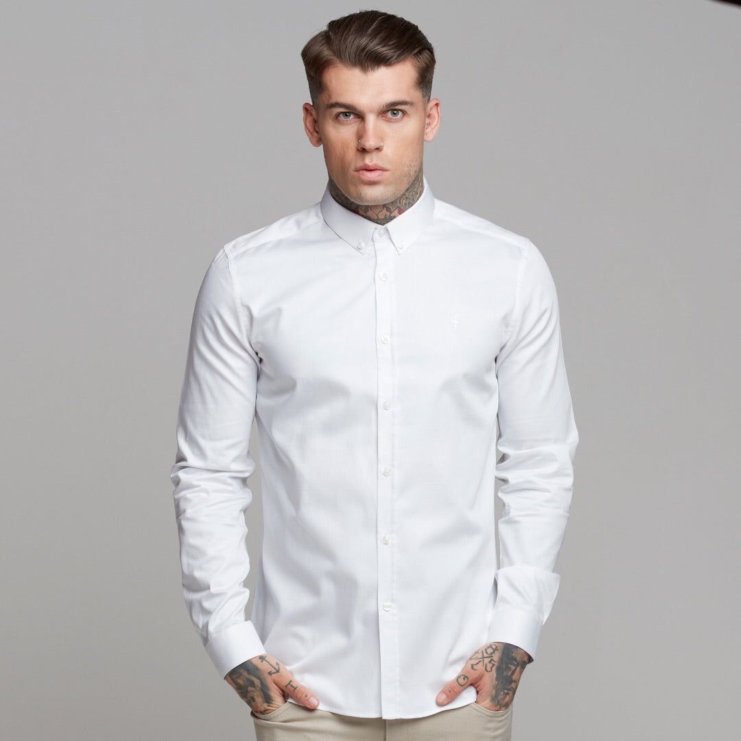 Father Sons Classic White Luxe Egyptian Cotton Button Down - FS493 sold by Father Sons product image thumbnail 3