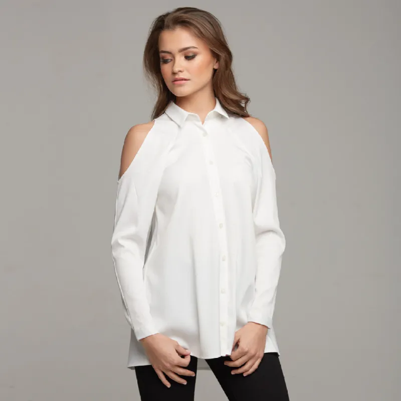 ECRU PEEP COLD SHOULDER - CT004 sold by Father Sons