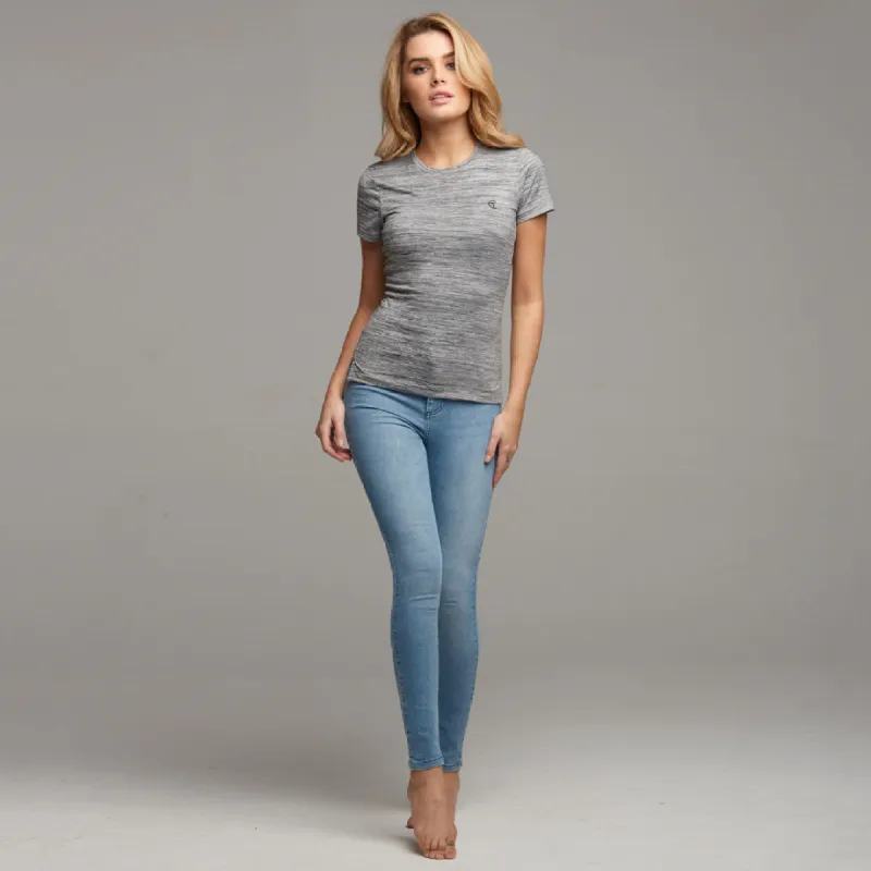 TEGAN GREY MARL SLUB TEE - CT047 sold by Father Sons