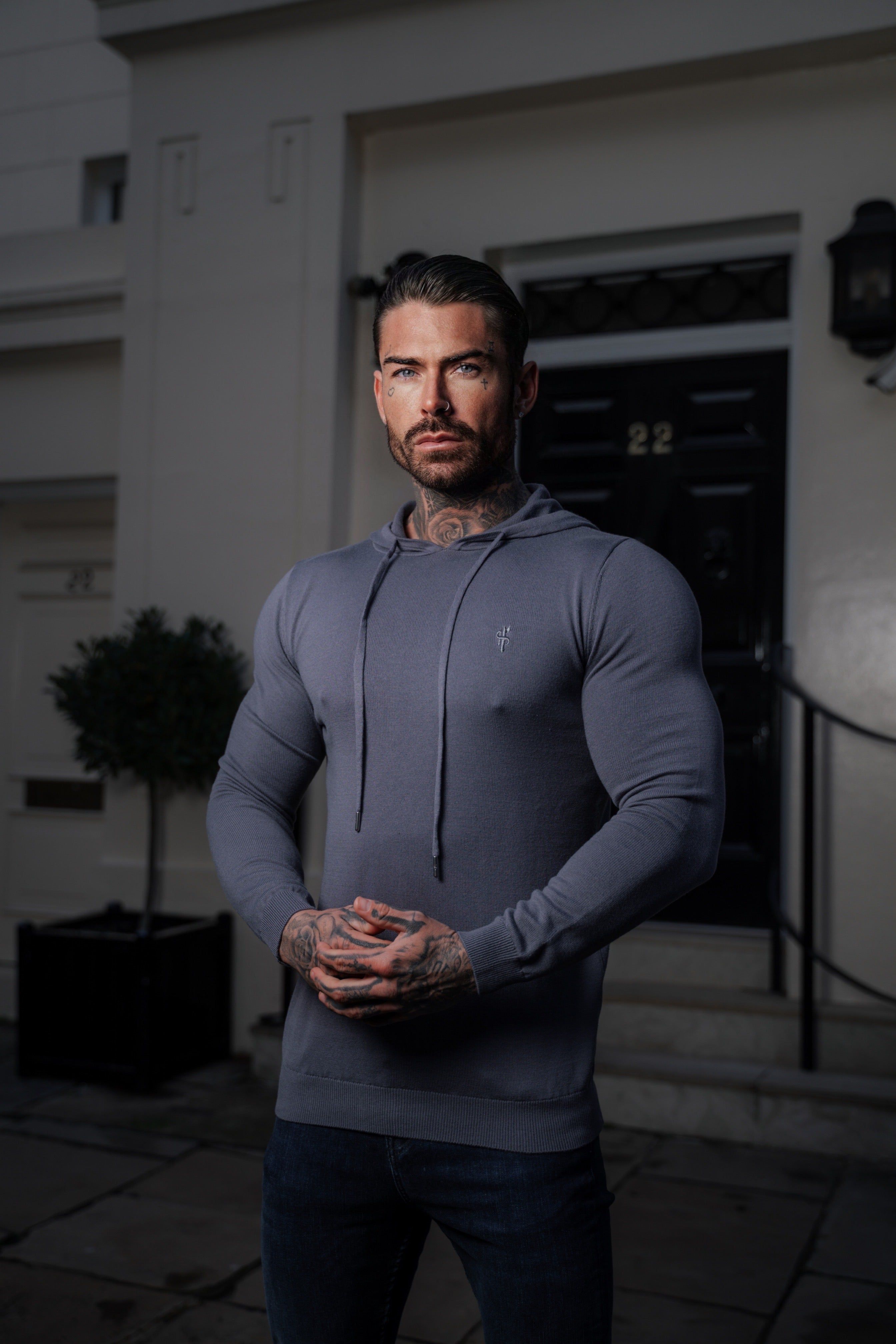 Father Sons Gunmetal Knitted Overhead Hoodie - FSN114 sold by Father Sons product image thumbnail 3