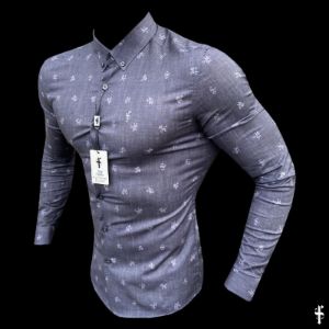 Father Sons Super Slim Stretch Charcoal Floral Print Long Sleeve - FS669 sold by Father Sons