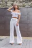 'AYLA' Knitted Co ord Crop top white - CTJ009 sold by Father Sons