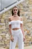 'AYLA' Knitted Co ord Crop top white - CTJ009 sold by Father Sons