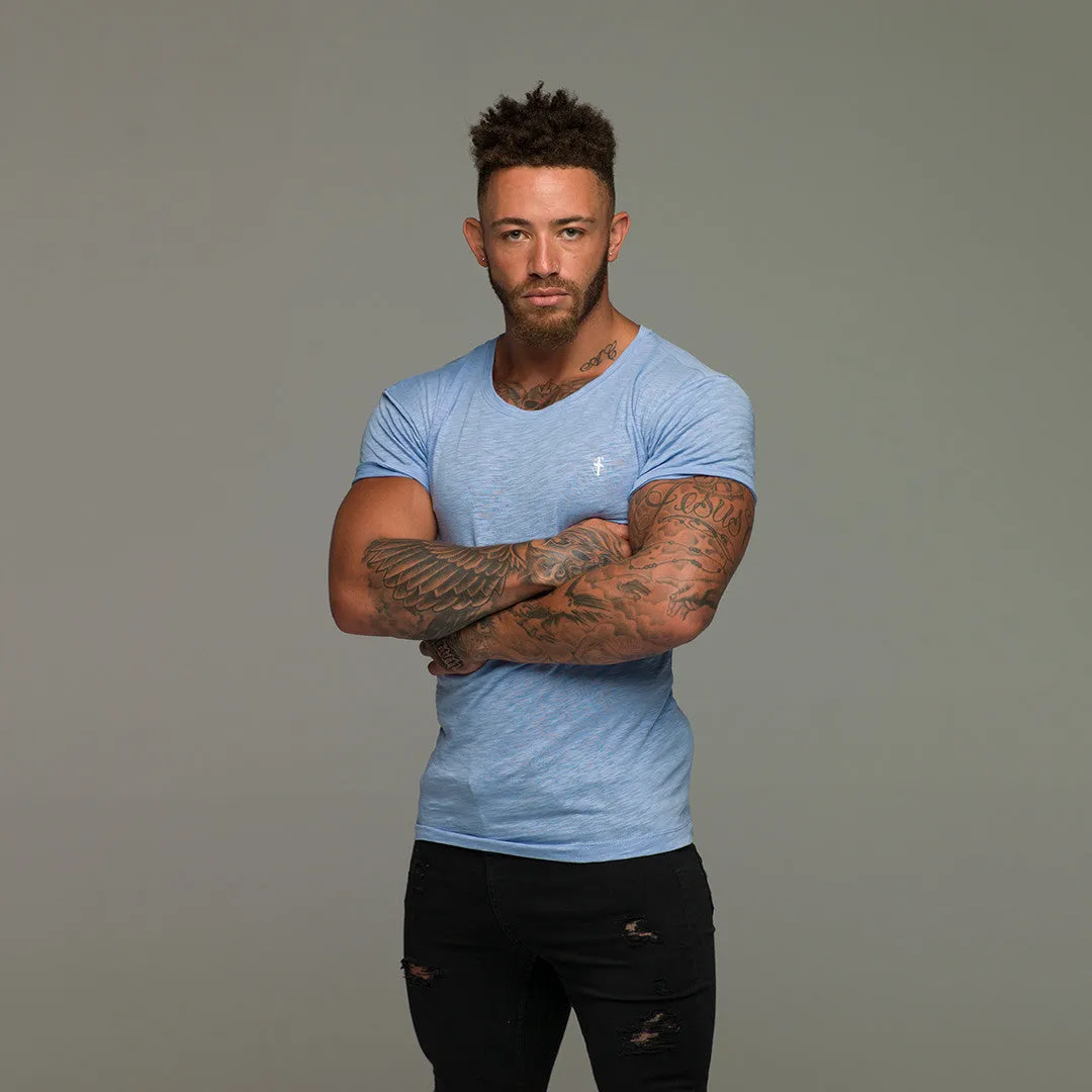 Father Sons Light Blue Slub Crew - FSH051 sold by Father Sons product image thumbnail 4