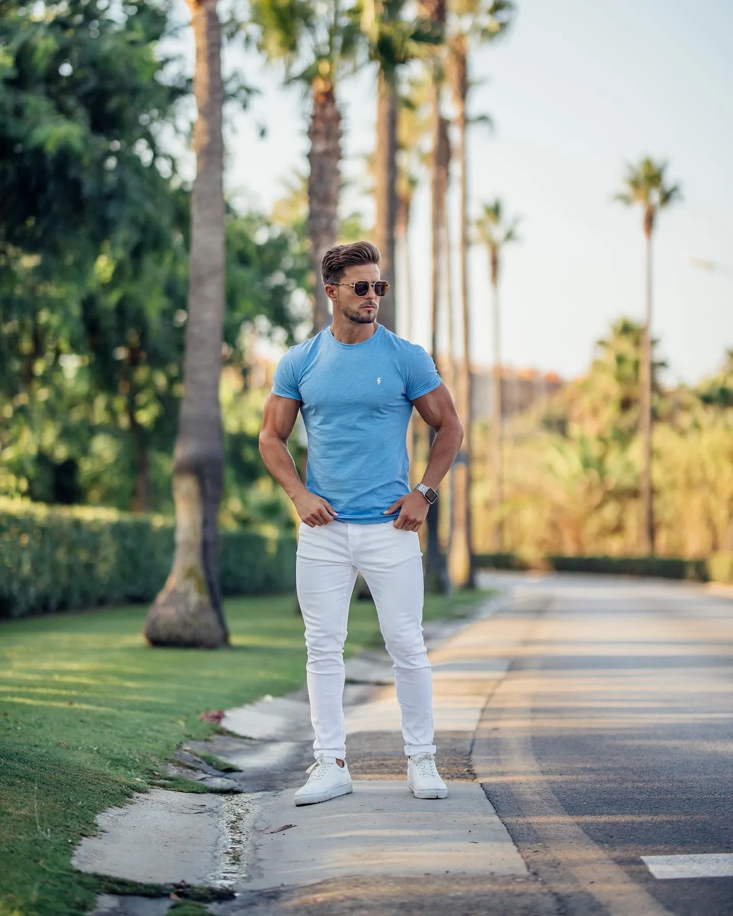 Father Sons Light Blue Slub Crew - FSH051 sold by Father Sons product image thumbnail 2