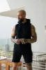 Father Sons Sleeveless Black Gym Hoodie - FSJH678 sold by Father Sons