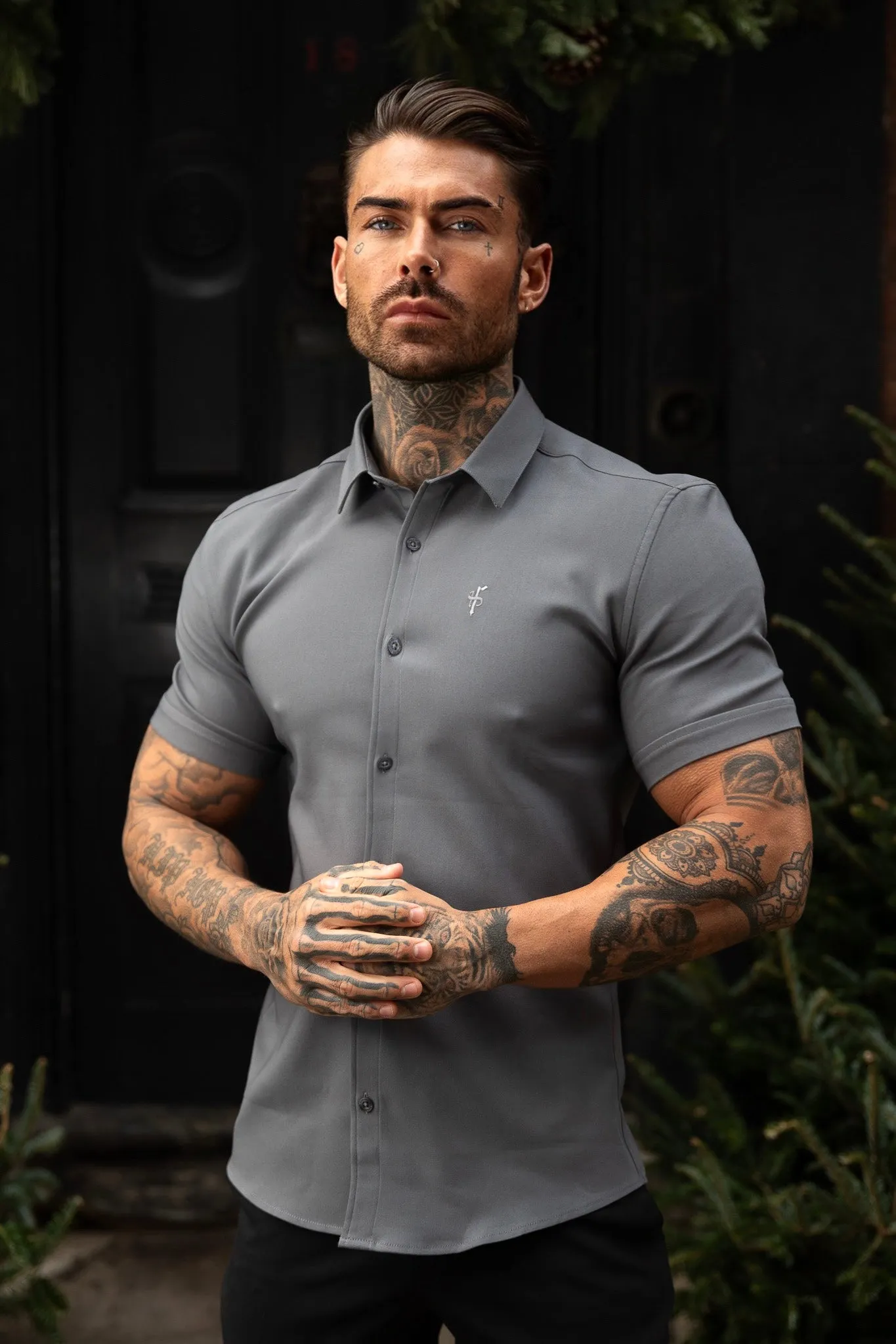 Father Sons Super Slim Scuba Gunmetal Short Sleeve Stretch - FS1032 sold by Father Sons product image thumbnail 2