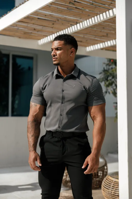 Father Sons Super Slim Scuba Gunmetal Short Sleeve Stretch - FS1032 sold by Father Sons