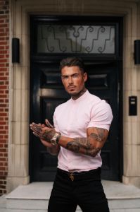 Father Sons Super Slim Stretch Classic Oxford Pink Grandad Collar Short Sleeve - FS953 sold by Father Sons