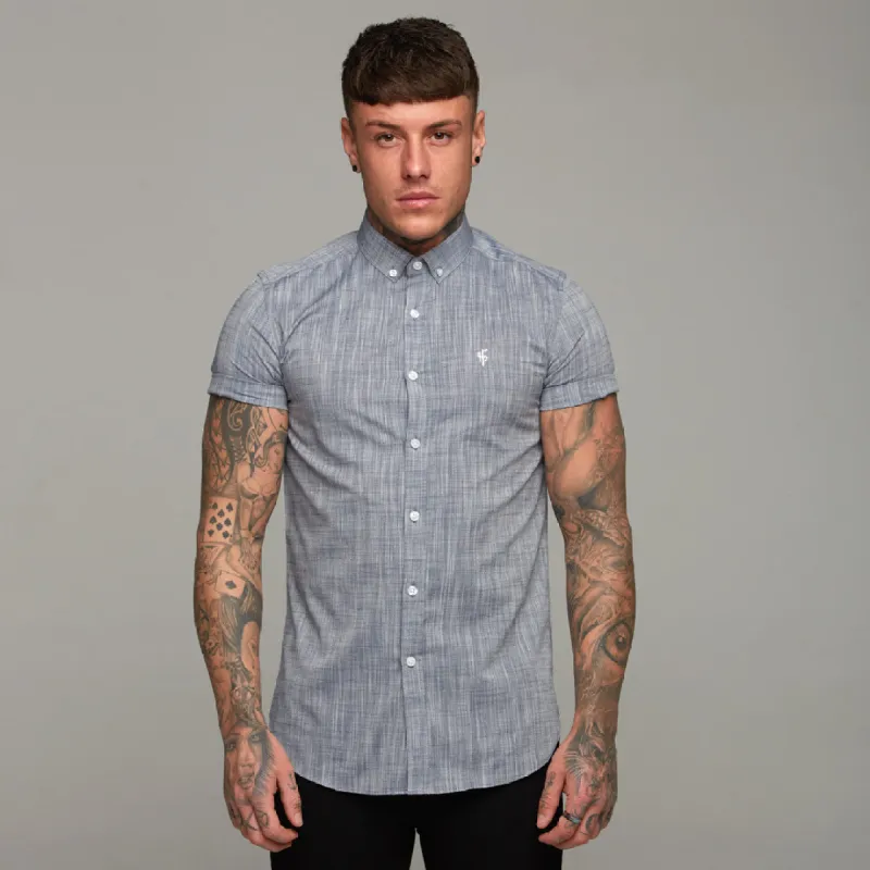 Father Sons Classic Blue/Grey Slub Short Sleeve - FS281 (LAST CHANCE) sold by Father Sons