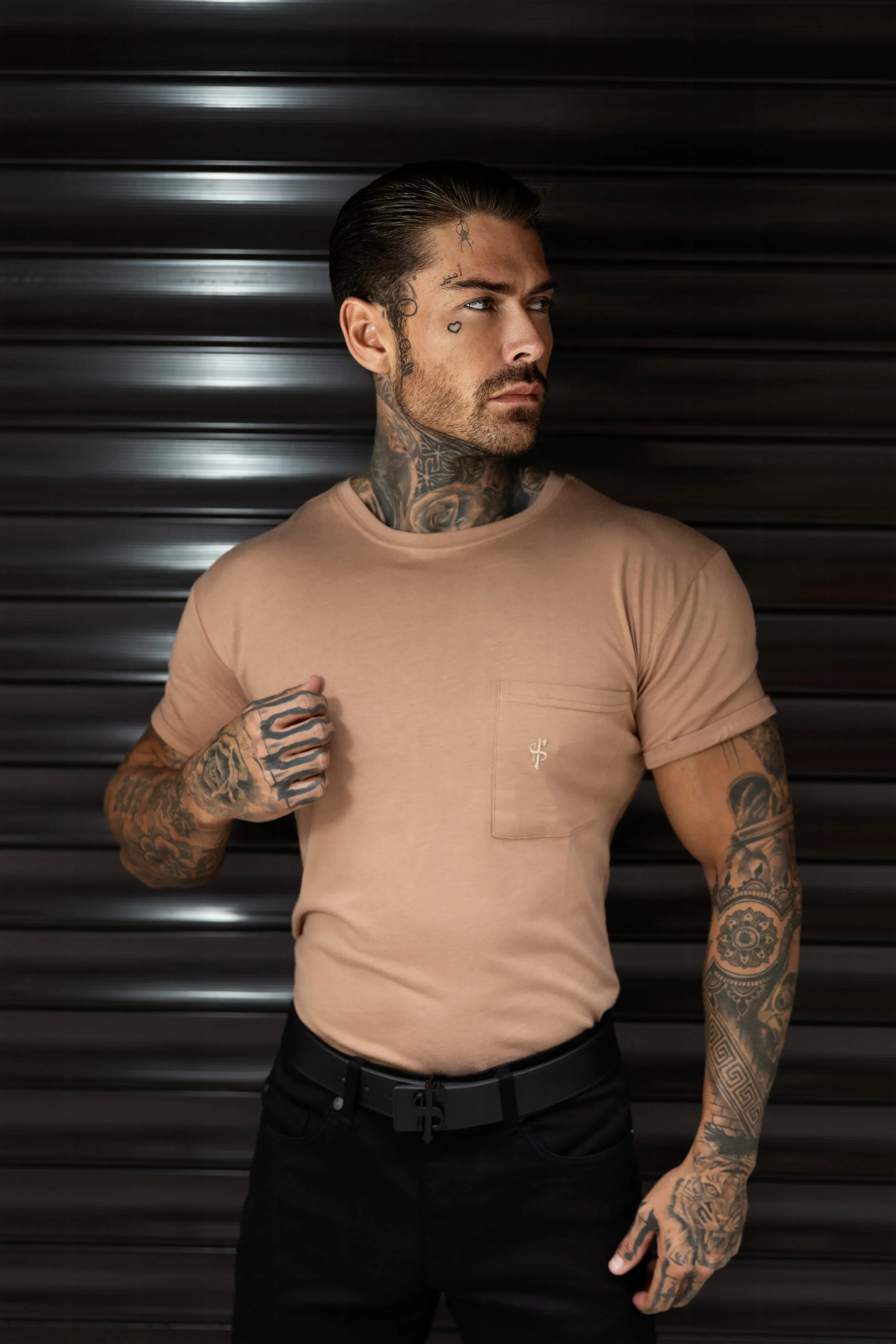 Father Sons Taupe Bamboo Crew T Shirt With Pocket Short Sleeve- FSH1100 sold by Father Sons product image thumbnail 2