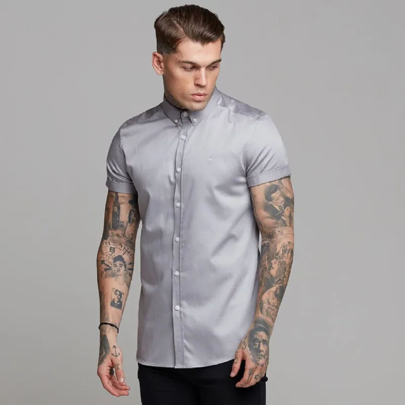 Father Sons Classic Grey Luxe Egyptian Cotton Button Down Short Sleeve - FS490 (LAST CHANCE) sold by Father Sons