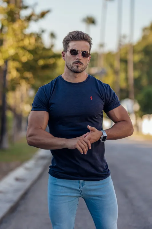 Father Sons Dark Navy / Red Slub Crew - FSH834 sold by Father Sons