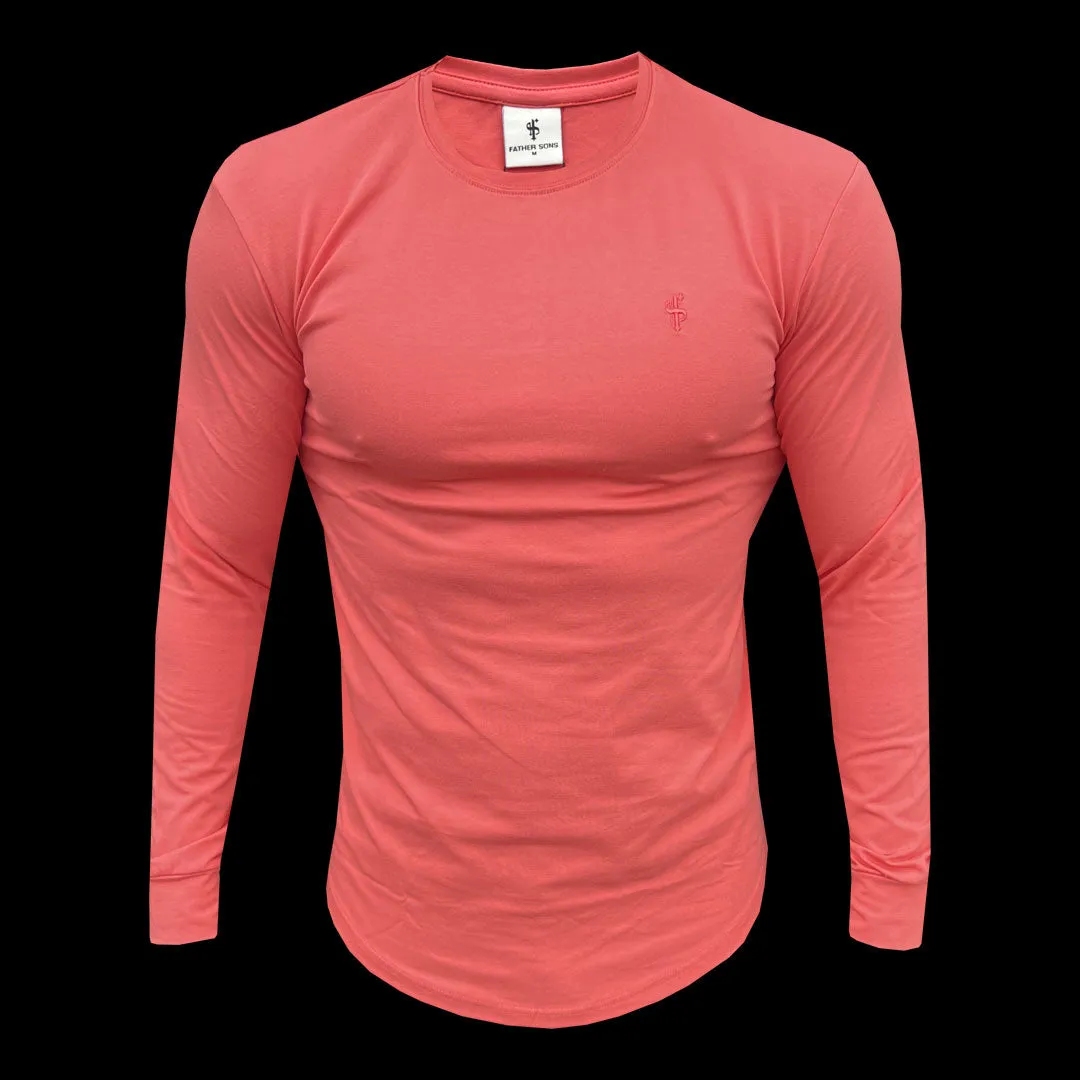 Father Sons Classic Coral Tonal Curved Hem Long Sleeve Crew T Shirt - FSH1000 sold by Father Sons product image thumbnail 3