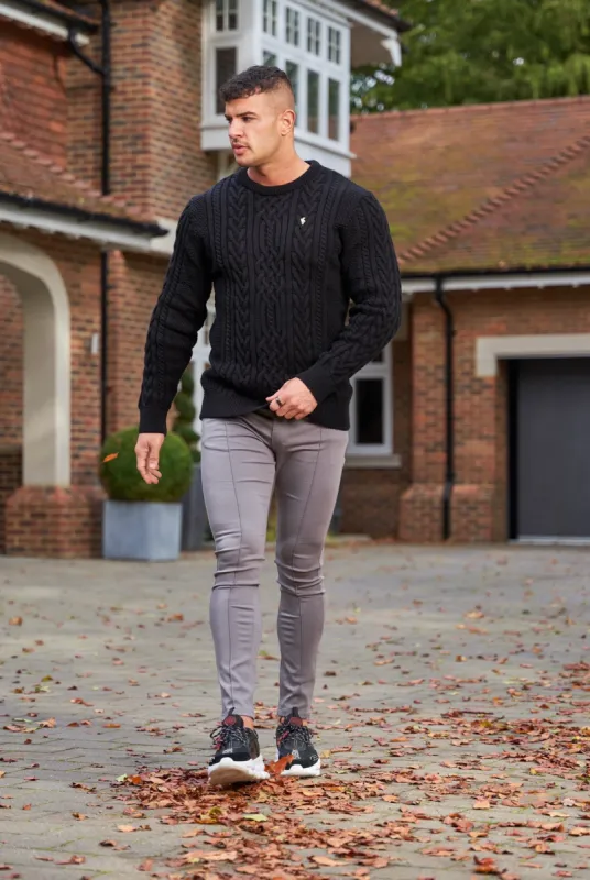 Father Sons Slim Stretch Slate Grey Sateen Pintuck Pants -  FSH716 sold by Father Sons