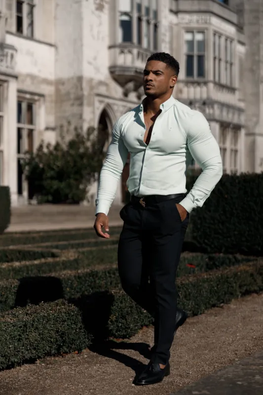 Father Sons Super Slim Scuba Mint Green Long Sleeve Stretch - FS878 sold by Father Sons