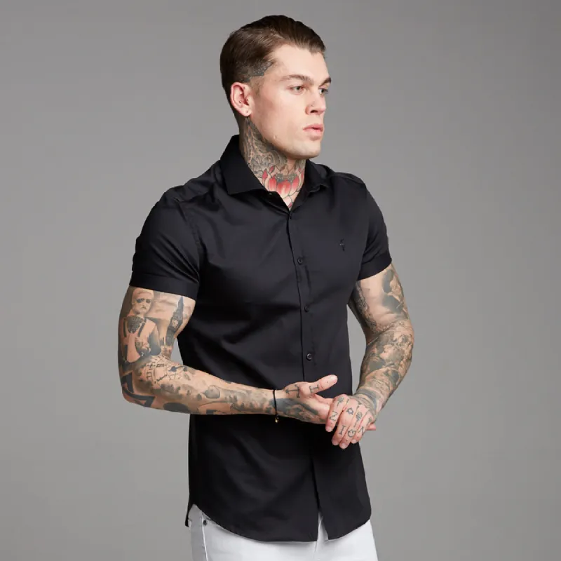 Father Sons Classic Black Luxe Egyptian Cotton Short Sleeve - FS378 sold by Father Sons