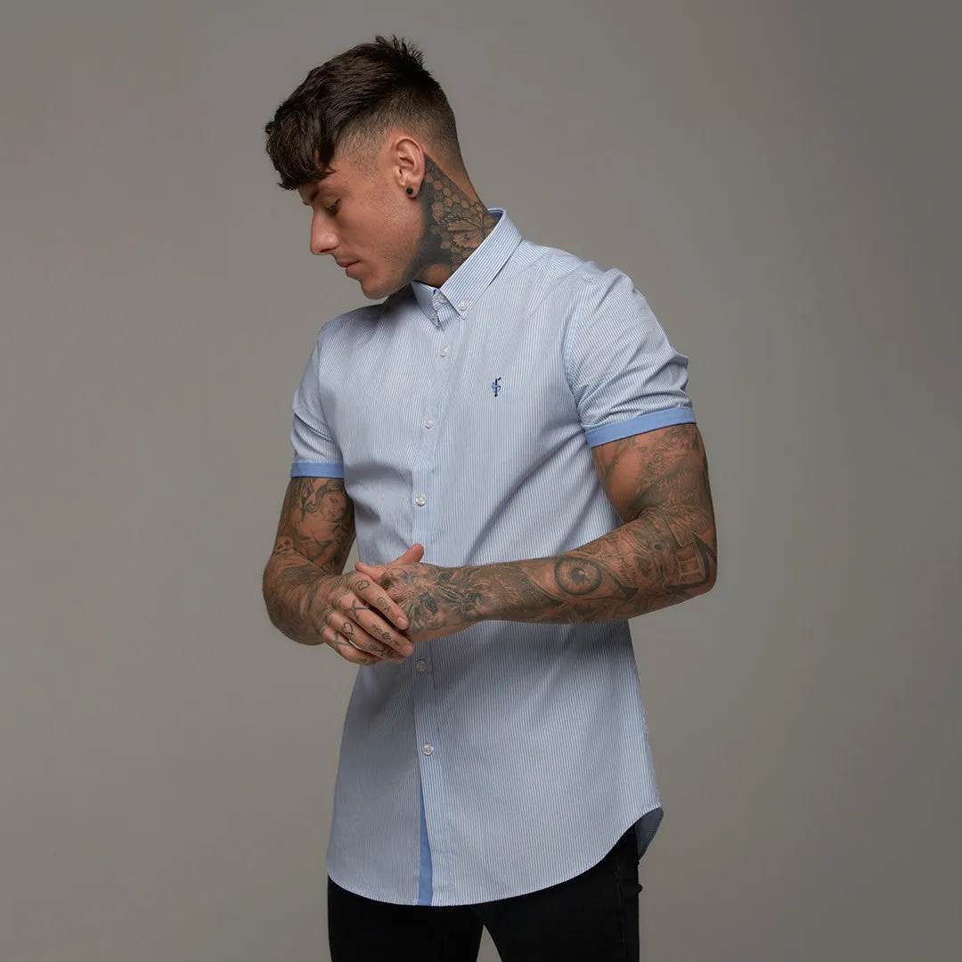 Father Sons Classic Light Blue White Stripe Short Sleeve - FS257 (LAST CHANCE) sold by Father Sons product image thumbnail 2