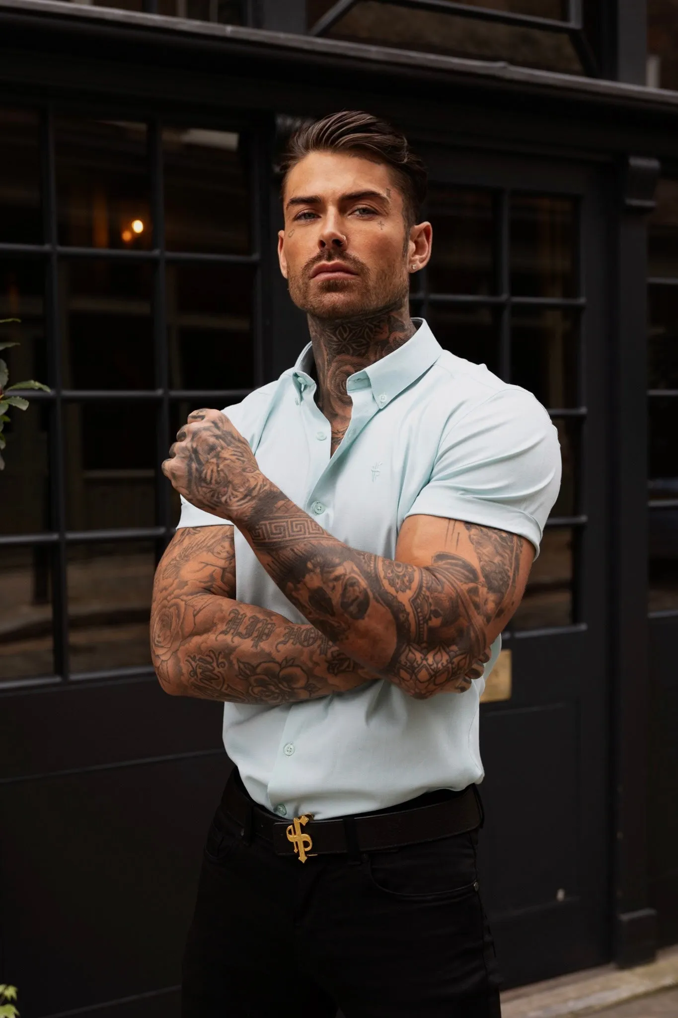 Father Sons Classic Stretch Oxford Short Sleeve Mint - FS1011 sold by Father Sons product image thumbnail 5