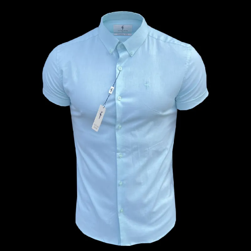 Father Sons Classic Stretch Oxford Short Sleeve Mint - FS1011 sold by Father Sons