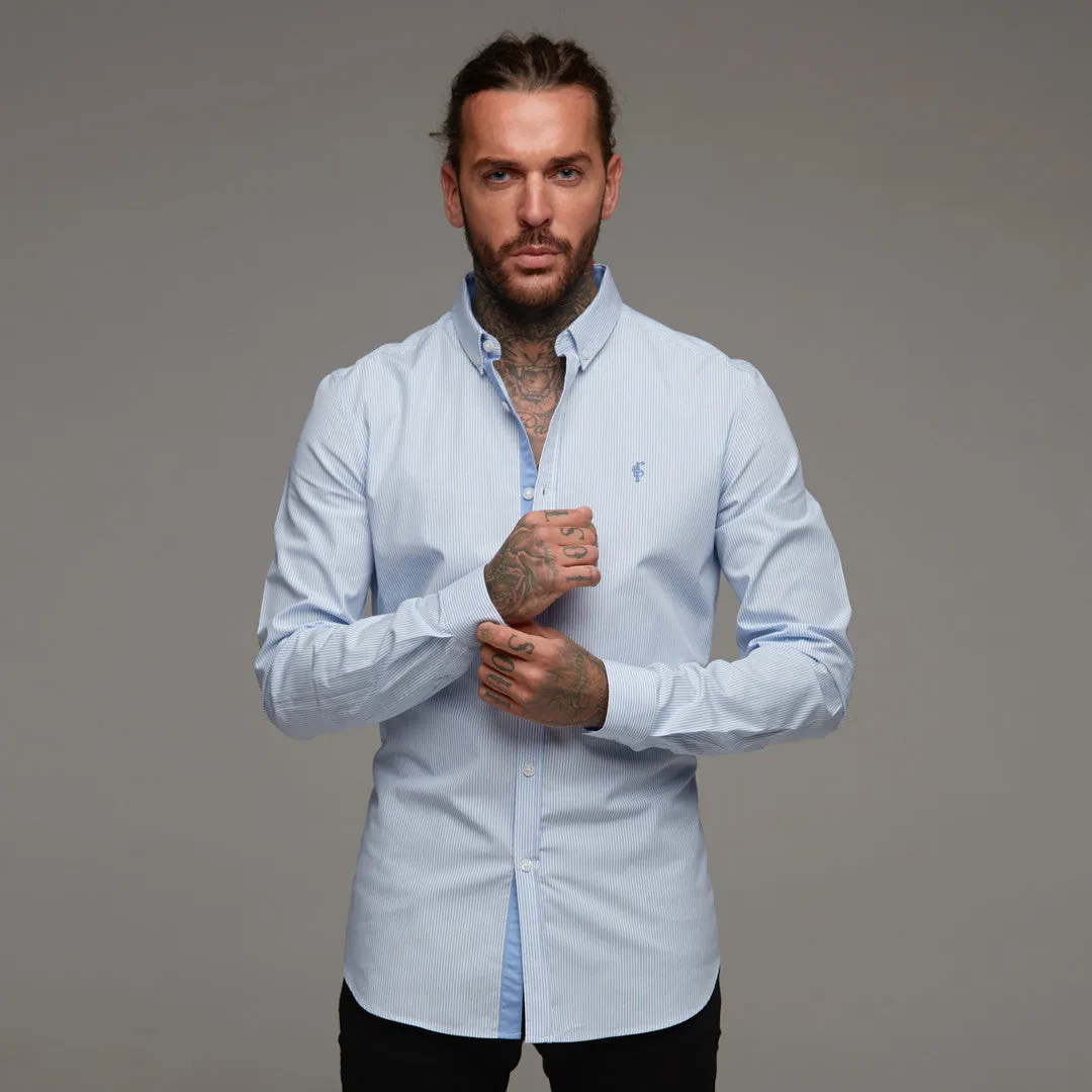 Father Sons Classic Light Blue White Stripe Long Sleeve - FS256 (LAST CHANCE) sold by Father Sons