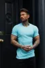 Father Sons Classic Turquoise / Silver Ribbed Knit Super Slim Short Sleeve Crew - FSH1092 sold by Father Sons