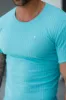 Father Sons Classic Turquoise / Silver Ribbed Knit Super Slim Short Sleeve Crew - FSH1092 sold by Father Sons
