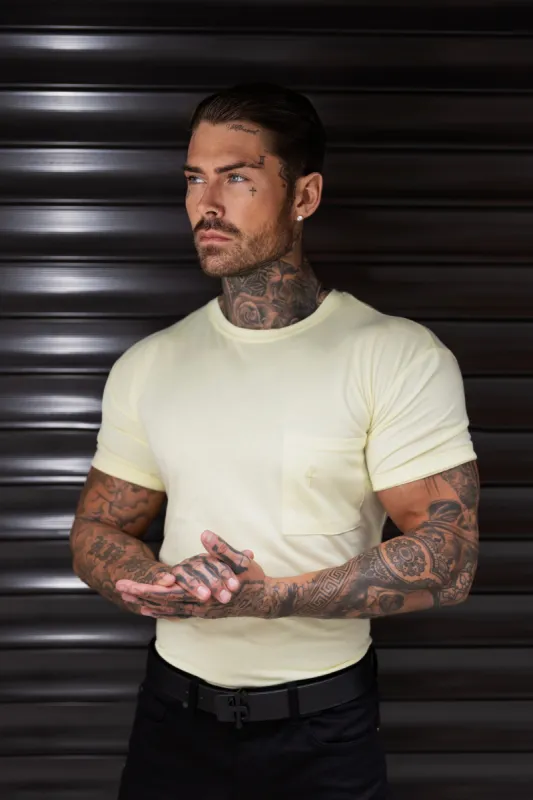 Father Sons Lemon Bamboo Crew T Shirt With Pocket Short Sleeve- FSH1099 sold by Father Sons