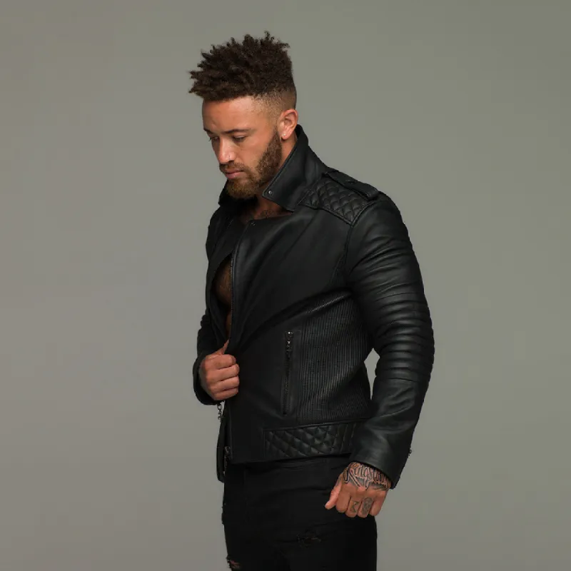 Father Sons Black Leather Jacket - FSH104 sold by Father Sons