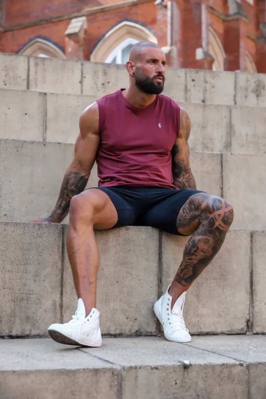Classic Burgundy Longline Gym Vest - FSH759 sold by Father Sons