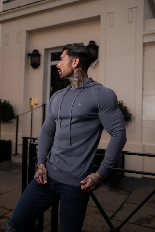 Father Sons Gunmetal Knitted Overhead Hoodie - FSN114 sold by Father Sons