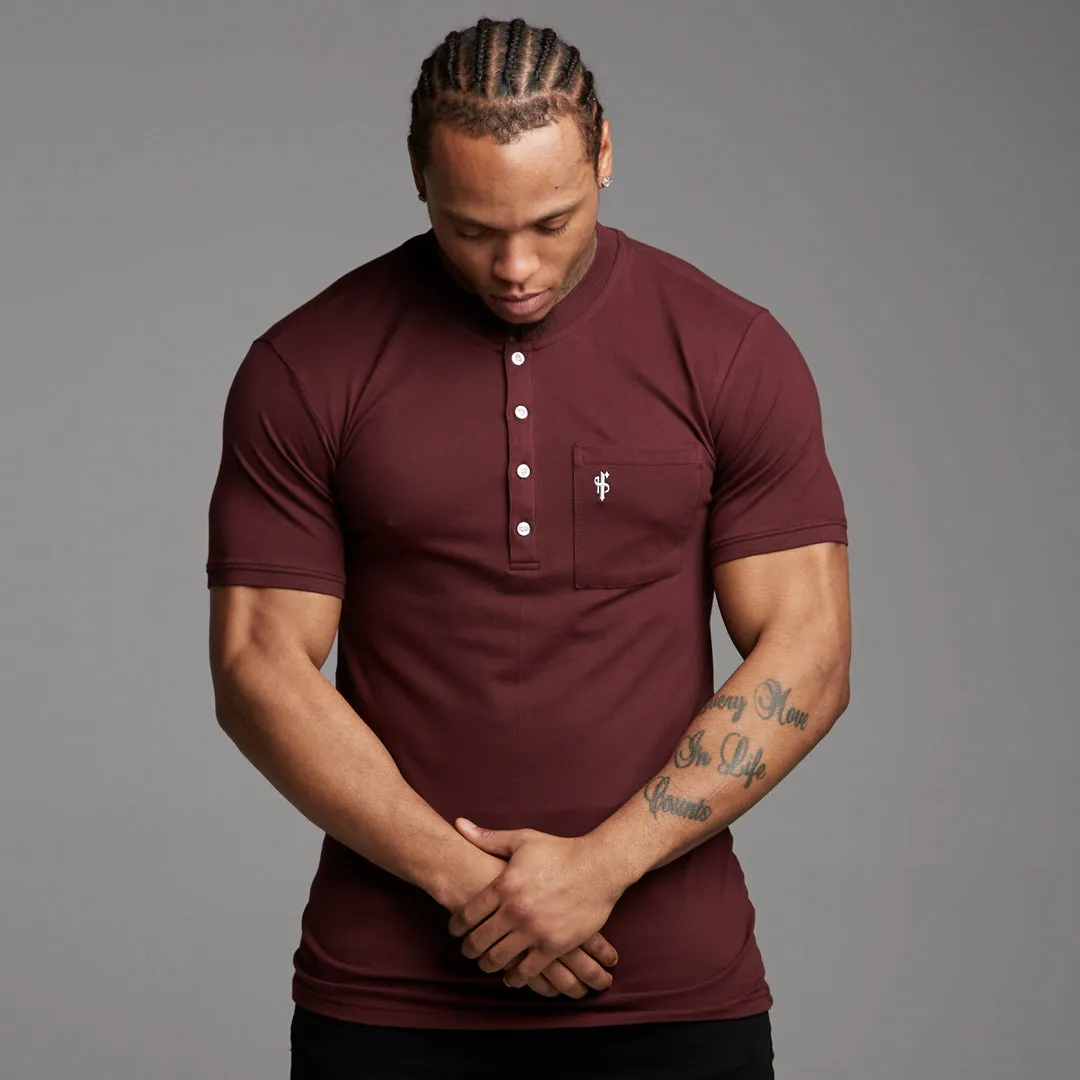 Classic Burgundy Grandad Polo Shirt - FSH195 sold by Father Sons product image thumbnail 2
