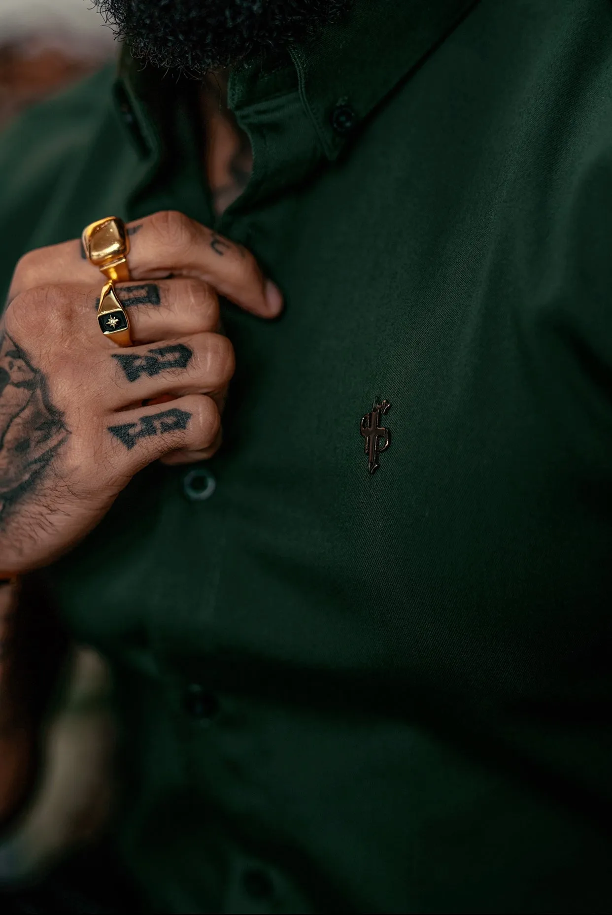 Father Sons Super Slim Stretch Khaki Denim Short Sleeve with Metal Decal Emblem - FS633 sold by Father Sons product image thumbnail 4