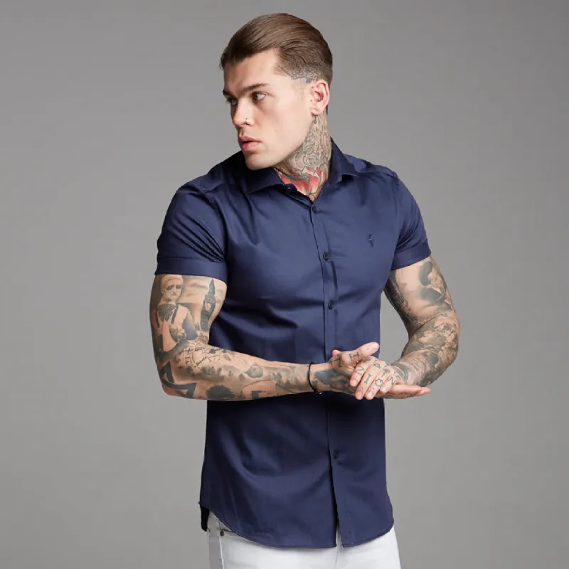 Father Sons Classic Navy Luxe Egyptian Cotton Short Sleeve - FS374 (LAST CHANCE) sold by Father Sons